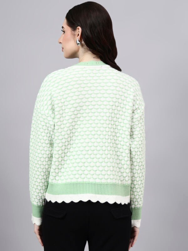 Round Neck Blocked Design With Premium Acrylic Wool Women Knitted Top & Sweater