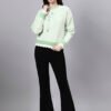 Round Neck Blocked Design With Premium Acrylic Wool Women Knitted Top & Sweater