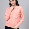Spread Collar Patch Work Cable Knitted Design With Premium Acrylic Wool Women Knitted Top & Sweater