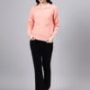 Spread Collar Patch Work Cable Knitted Design With Premium Acrylic Wool Women Knitted Top & Sweater