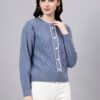 Round Neck Geomatric Design With Premium Acrylic Wool Women Knitted Top & Sweater