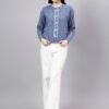 Round Neck Geomatric Design With Premium Acrylic Wool Women Knitted Top & Sweater