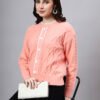 Round Neck Geomatric Design With Premium Acrylic Wool Women Knitted Top & Sweater