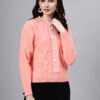 Round Neck Geomatric Design With Premium Acrylic Wool Women Knitted Top & Sweater