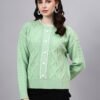 Round Neck Geomatric Design With Premium Acrylic Wool Women Knitted Top & Sweater