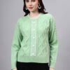 Round Neck Geomatric Design With Premium Acrylic Wool Women Knitted Top & Sweater