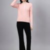 S23_LIGHTPINK_01_6 Round Neck Geomatric Design With Premium Acrylic Wool Women Knitted Top & Sweater