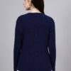 S23_NAVY_01_2 Round Neck Cable Knitted Design With Premium Acrylic Wool Women Knitted Top & Sweater