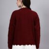 Round Neck Flowered Patch Work Design With Premium Acrylic Wool Women Knitted Top & Sweater