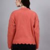 S24_PEACH_01_2 Round Neck Flowered Patch Work Design With Premium Acrylic Wool Women Knitted Top & Sweater