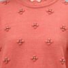 S24_PEACH_01_5 Round Neck Flowered Patch Work Design With Premium Acrylic Wool Women Knitted Top & Sweater