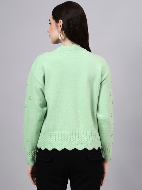 S24_PISTA_01_2 Round Neck Flowered Patch Work Design With Premium Acrylic Wool Women Knitted Top & Sweater