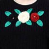 S25_BLACK_01_5 Round Neck Flowered Patch Work Design With Premium Acrylic Wool Women Knitted Top & Sweater