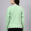 Round Neck Flowered Patch Work Design With Premium Acrylic Wool Women Knitted Top & Sweater