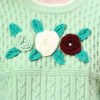Round Neck Flowered Patch Work Design With Premium Acrylic Wool Women Knitted Top & Sweater