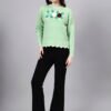 Round Neck Flowered Patch Work Design With Premium Acrylic Wool Women Knitted Top & Sweater