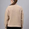 S27_CAMEL_01_2 Round Neck Flowered Patch Work Design With Premium Acrylic Wool Women Knitted Top & Sweater