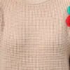 S27_CAMEL_01_5 Round Neck Flowered Patch Work Design With Premium Acrylic Wool Women Knitted Top & Sweater
