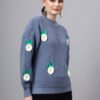Round Neck Flowered Patch Work Design With Premium Acrylic Wool Women Knitted Top & Sweater
