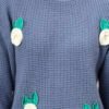 Round Neck Flowered Patch Work Design With Premium Acrylic Wool Women Knitted Top & Sweater