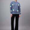 Round Neck Flowered Patch Work Design With Premium Acrylic Wool Women Knitted Top & Sweater