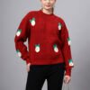 Round Neck Flowered Patch Work Design With Premium Acrylic Wool Women Knitted Top & Sweater