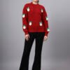 Round Neck Flowered Patch Work Design With Premium Acrylic Wool Women Knitted Top & Sweater