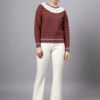 S28_BROWN_01_6 Shawl Collar Self Design Design With Premium Acrylic Wool Women Knitted Top & Sweater