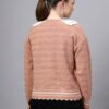 Shawl Collar Self Design Design With Premium Acrylic Wool Women Knitted Top & Sweater