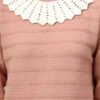 Shawl Collar Self Design Design With Premium Acrylic Wool Women Knitted Top & Sweater