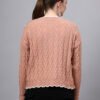MODKLINE Women’s Peach Winter Sweater – Floral Collar & Textured Knit