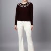 S29_WINE_01_6 MODKLINE Women’s Wine Winter Sweater – Floral Collar & Textured Knit