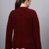 S30_MAROON_01_2 Round Neck Flowered Patch Work Design With Premium Acrylic Wool Women Knitted Top & Sweater