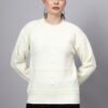 S31_OFFWHITE_01_1 Round Neck Self Design Design With Premium Acrylic Wool Women Knitted Top & Sweater