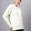 S31_OFFWHITE_01_4 Round Neck Self Design Design With Premium Acrylic Wool Women Knitted Top & Sweater