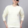 S31_OFFWHITE_01_7 Round Neck Self Design Design With Premium Acrylic Wool Women Knitted Top & Sweater