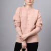 S31_PEACH_01_1 Round Neck Self Design Design With Premium Acrylic Wool Women Knitted Top & Sweater
