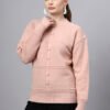 S31_PEACH_01_3 Round Neck Self Design Design With Premium Acrylic Wool Women Knitted Top & Sweater