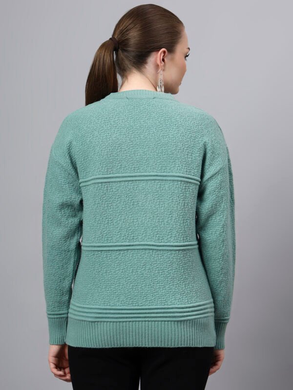 S31_PISTA_01_2 Round Neck Self Design Design With Premium Acrylic Wool Women Knitted Top & Sweater