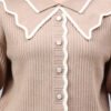 Spread Collar Self Design With Premium Acrylic Wool Women Knitted Top & Sweater