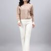 Spread Collar Self Design With Premium Acrylic Wool Women Knitted Top & Sweater