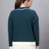 Spread Collar Self Design With Premium Acrylic Wool Women Knitted Top & Sweater