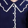 S32_ROYALBLUE_01_5 Spread Collar Self Design With Premium Acrylic Wool Women Knitted Top & Sweater