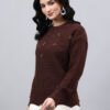 Round Neck Geomatric With Patch Work Design With Premium Acrylic Wool Women Knitted Top & Sweater