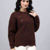 Round Neck Geomatric With Patch Work Design With Premium Acrylic Wool Women Knitted Top & Sweater