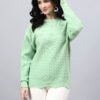 S33_PISTA_01_7 Round Neck Geomatric With Patch Work Design With Premium Acrylic Wool Women Knitted Top & Sweater
